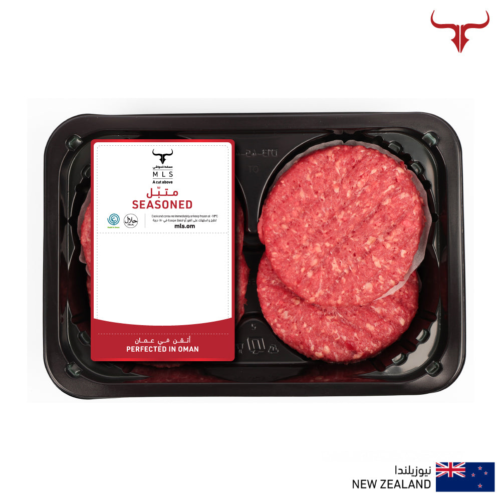 Local Seasoned NZ Grass-Fed Beef Burger-125gm x 4